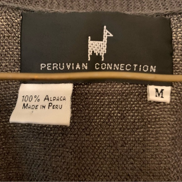 Peruvian Connection Vintage 100% Alpaca Men Cardigan Front Buttons EUC Size - M - Picture 4 of 4